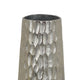 Marvin Tapered Decorative Vase with Textured Details | Silver Aluminum 19"