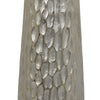 Marvin Tapered Decorative Vase with Textured Details | Silver Aluminum 19"