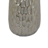 Marvin Tapered Decorative Vase with Textured Details | Silver Aluminum 19"