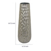 Marvin Tapered Decorative Vase with Textured Details | Silver Aluminum 19"