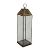 Greg Glass Lantern with Vented Top | Ring H&le | Bronze Metal 28"
