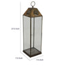 Greg Glass Lantern with Vented Top | Ring H&le | Bronze Metal 28"