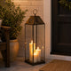 Greg Glass Lantern with Vented Top | Ring H&le | Bronze Metal 28"