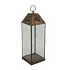 Greg Glass Lantern with Vented Top | Ring H&le | Bronze Metal 24"