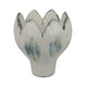 Siena Decorative Planter with Petal Edge Design | White-Green Ceramic 10"