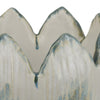 Siena Decorative Planter with Petal Edge Design | White-Green Ceramic 10"