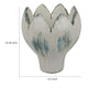 Siena Decorative Planter with Petal Edge Design | White-Green Ceramic 10"