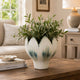 Siena Decorative Planter with Petal Edge Design | White-Green Ceramic 10"
