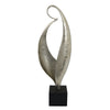 Dora Decorative Abstract Sculpture | Black Base | Silver Metal 24"