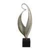 Dora Decorative Abstract Sculpture | Black Base | Silver Metal 24"