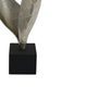 Dora Decorative Abstract Sculpture | Black Base | Silver Metal 24"
