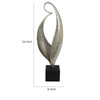 Dora Decorative Abstract Sculpture | Black Base | Silver Metal 24"