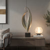Dora Decorative Abstract Sculpture | Black Base | Silver Metal 24"