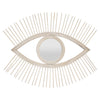 Ruhy Decorative Wall-Mounted Mirror with Eye-Shape Design | White Wood