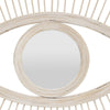 Ruhy Decorative Wall-Mounted Mirror with Eye-Shape Design | White Wood