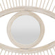 Ruhy Decorative Wall-Mounted Mirror with Eye-Shape Design | White Wood