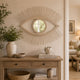 Ruhy Decorative Wall-Mounted Mirror with Eye-Shape Design | White Wood