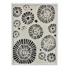 Wren Wall Art with Abstract Patterns | White Frame | Natural Fiber 32"