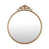 Drek Traditional Round Wall Mirror with Ornate Crest Top | Gold Metal 24x27