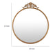 Drek Traditional Round Wall Mirror with Ornate Crest Top | Gold Metal 24x27