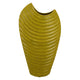 Kathy Decorative Vase with Sculpted Curved Rim | Yellow Ribbed Ceramic 20"