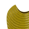 Kathy Decorative Vase with Sculpted Curved Rim | Yellow Ribbed Ceramic 20"