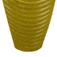 Kathy Decorative Vase with Sculpted Curved Rim | Yellow Ribbed Ceramic 20"