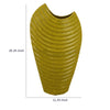 Kathy Decorative Vase with Sculpted Curved Rim | Yellow Ribbed Ceramic 20"