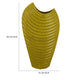Kathy Decorative Vase with Sculpted Curved Rim | Yellow Ribbed Ceramic 20"