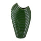 Kathy Decorative Vase with Sculpted Curved Rim | Green Ribbed Ceramic 20"