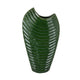 Kathy Decorative Vase with Sculpted Curved Rim | Green Ribbed Ceramic 20"