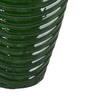 Kathy Decorative Vase with Sculpted Curved Rim | Green Ribbed Ceramic 20"
