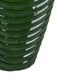 Kathy Decorative Vase with Sculpted Curved Rim | Green Ribbed Ceramic 20"