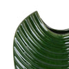 Kathy Decorative Vase with Sculpted Curved Rim | Green Ribbed Ceramic 20"