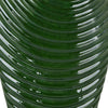 Kathy Decorative Vase with Sculpted Curved Rim | Green Ribbed Ceramic 20"