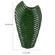 Kathy Decorative Vase with Sculpted Curved Rim | Green Ribbed Ceramic 20"