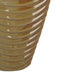 Kathy Decorative Vase with Sculpted Curved Rim | Brown Ribbed Ceramic 20"