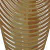 Kathy Decorative Vase with Sculpted Curved Rim | Brown Ribbed Ceramic 20"