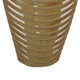Kathy Decorative Vase with Sculpted Curved Rim | Brown Ribbed Ceramic 20"