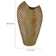 Kathy Decorative Vase with Sculpted Curved Rim | Brown Ribbed Ceramic 20"