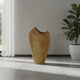 Kathy Decorative Vase with Sculpted Curved Rim | Brown Ribbed Ceramic 20"