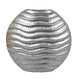 Tyler Round Vase with Textured Wave Pattern Design | Silver Ceramic 14"