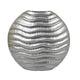 Tyler Round Vase with Textured Wave Pattern Design | Silver Ceramic 14"