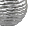 Tyler Round Vase with Textured Wave Pattern Design | Silver Ceramic 14"
