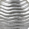 Tyler Round Vase with Textured Wave Pattern Design | Silver Ceramic 14"