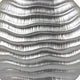 Tyler Round Vase with Textured Wave Pattern Design | Silver Ceramic 14"