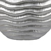Tyler Round Vase with Textured Wave Pattern Design | Silver Ceramic 14"