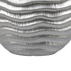 Tyler Round Vase with Textured Wave Pattern Design | Silver Ceramic 14"