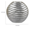 Tyler Round Vase with Textured Wave Pattern Design | Silver Ceramic 14"