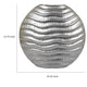 Tyler Round Vase with Textured Wave Pattern Design | Silver Ceramic 14"